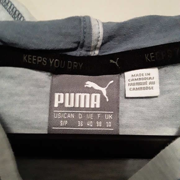 Puma Women's Blue Striped Light Activewear Hoody - Picture 8 of 10